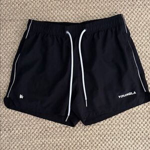 YoungLA Men's Black Athletic Shorts